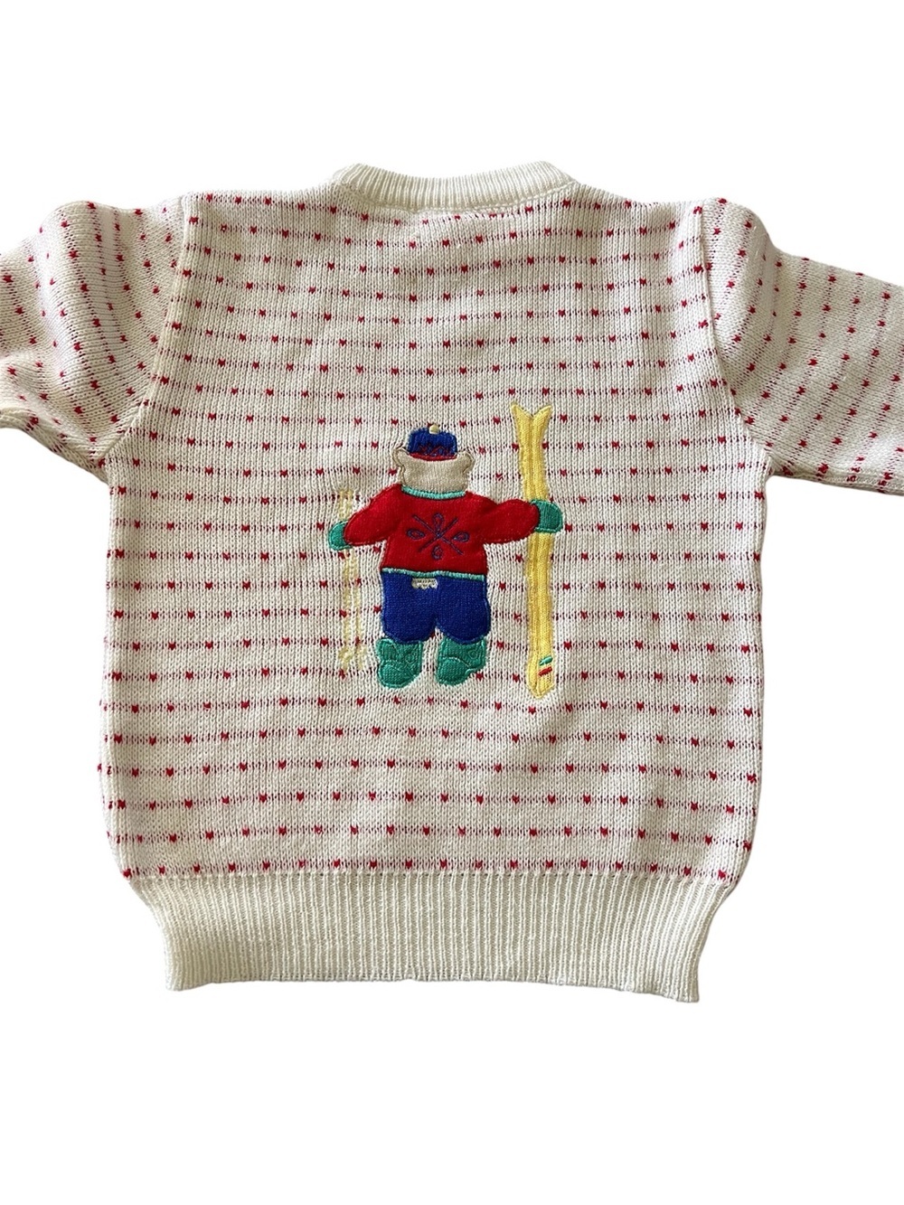 Vintage Early 90s Teddy Bear Ski Sweater size 7 - Picture 3 of 7